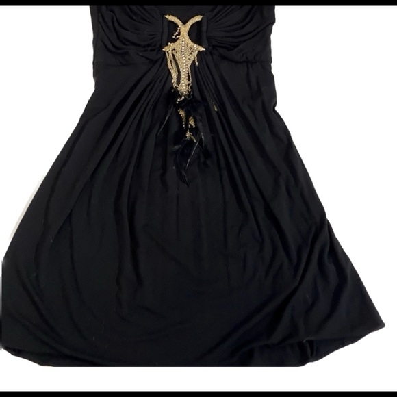 SKY Strapless Top with chains and feathers xs - Picture 4 of 13